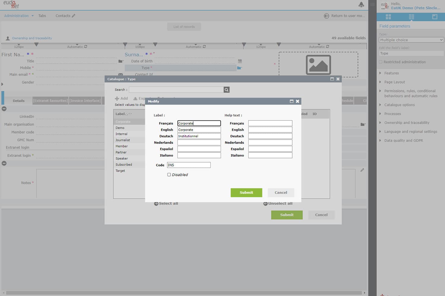CRM Administration tool