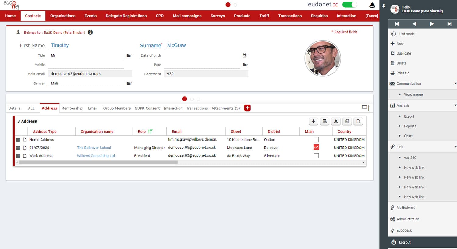 Contact Management 360 view