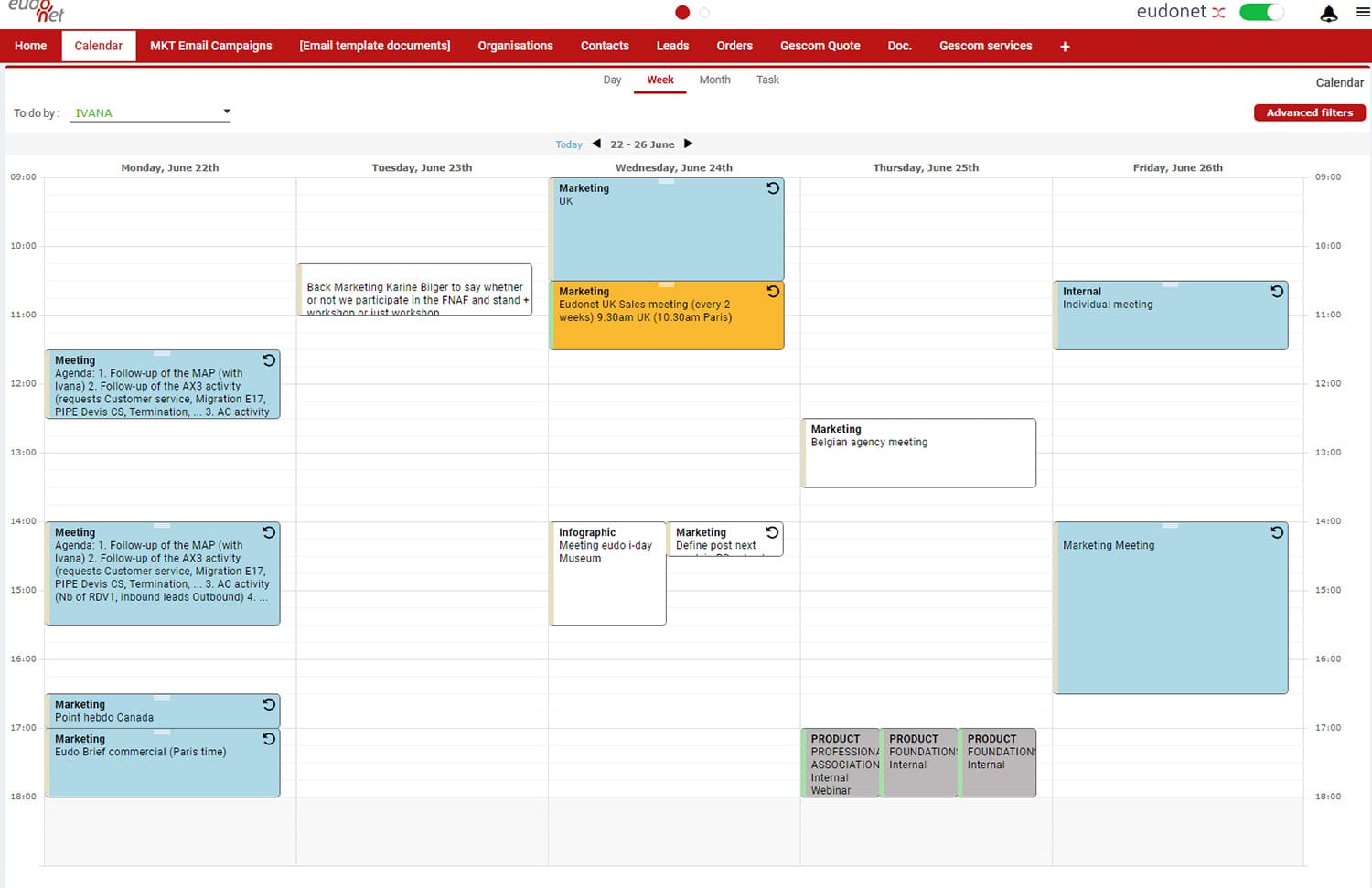 Shared calendar CRM