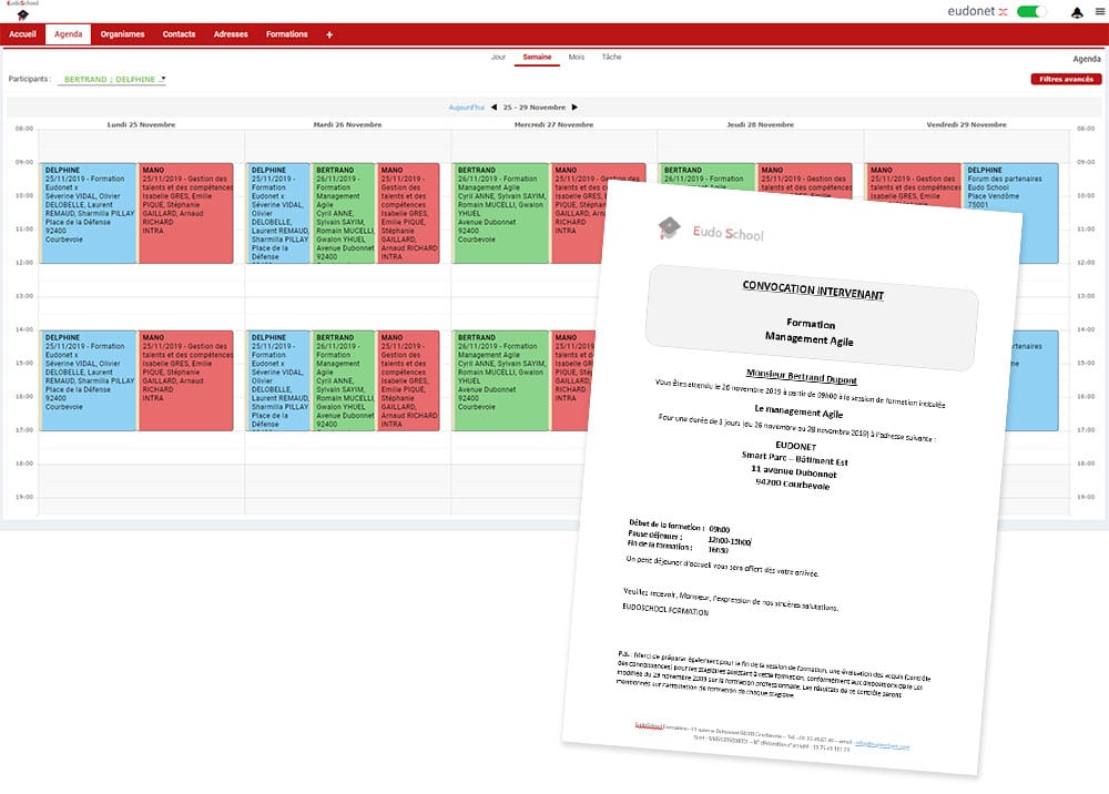 Calendrier formations CRM